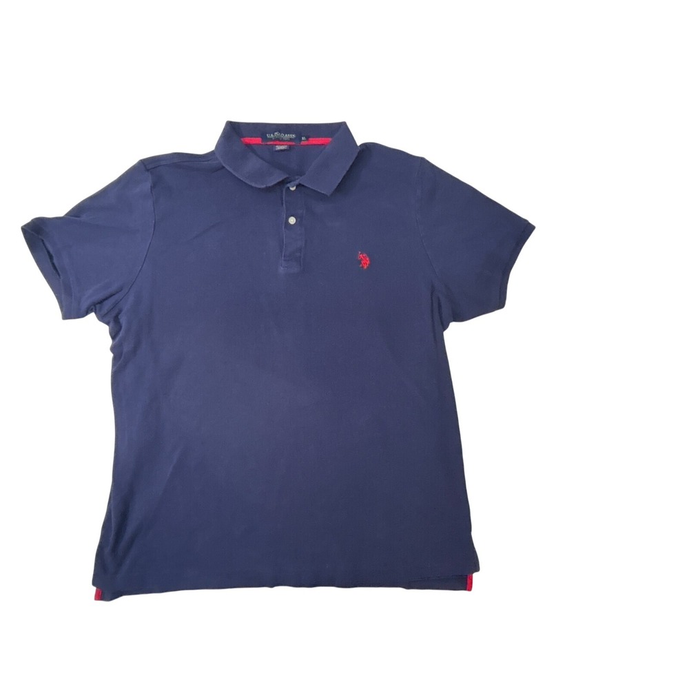 US Polo Assn Mens Polo Shirt‎ XL Navy Blue Luxury Feel Short Sleeve Cotton